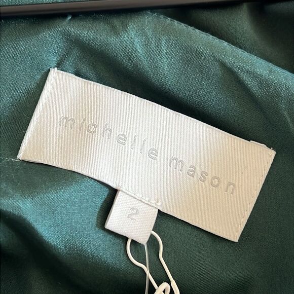 Michelle Mason Intermix 100% Silk Midi Dress One Shoulder Size 2 NWT - Picture 7 of 12